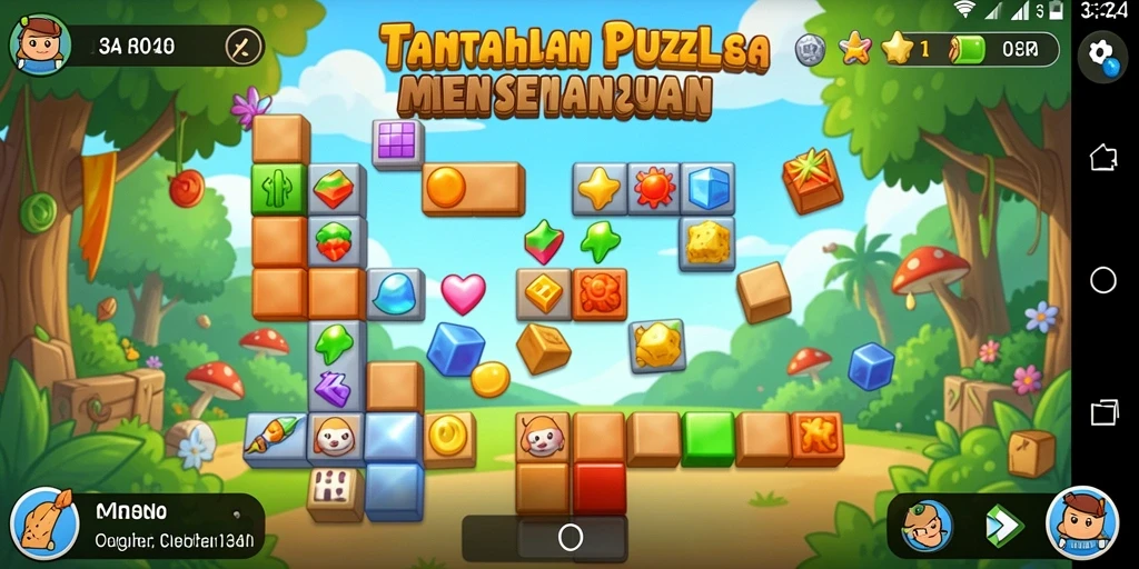 Tampilan seru gameplay Puzzle di 34R yang menantang.