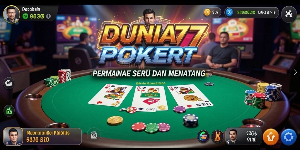 Tampilan menarik dari gameplay poker DUNIA77.