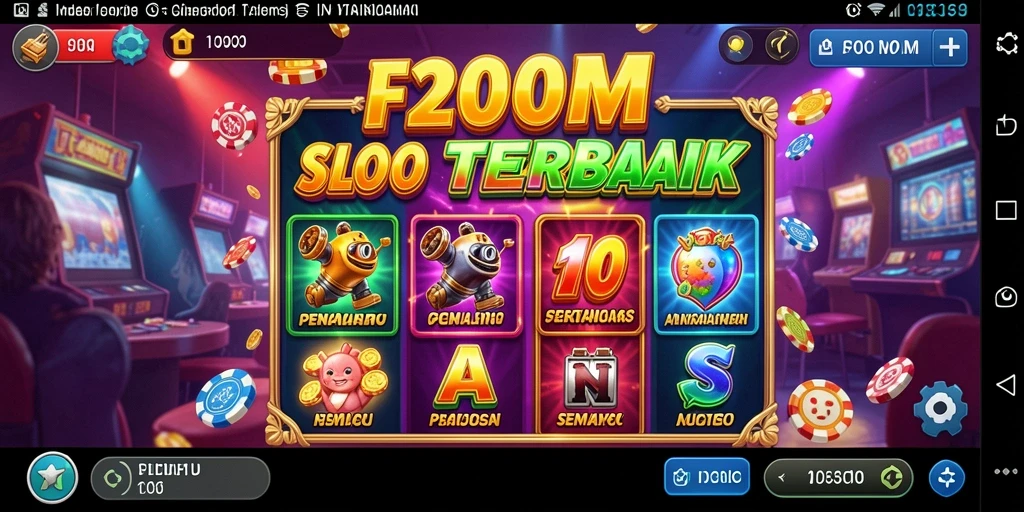 Tangkapan layar F200M yang menampilkan serunya gameplay Slot.