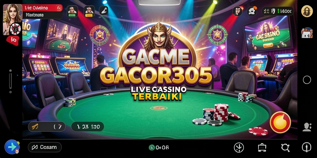 Screenshot GACOR305 menunjukkan gameplay kasino langsung yang menarik dan interaktif.