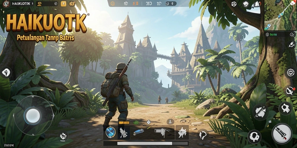 Tampilan gameplay seru dan eksplorasi di dunia terbuka yang luas.