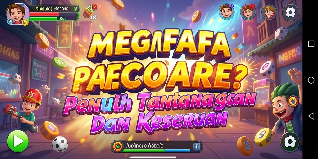 Tampilan gameplay MEGAFAFA dengan grafik yang menarik dan penuh warna.