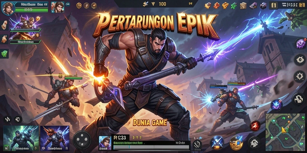 Tangkapan layar gameplay dinamis dari pertarungan di RR33.