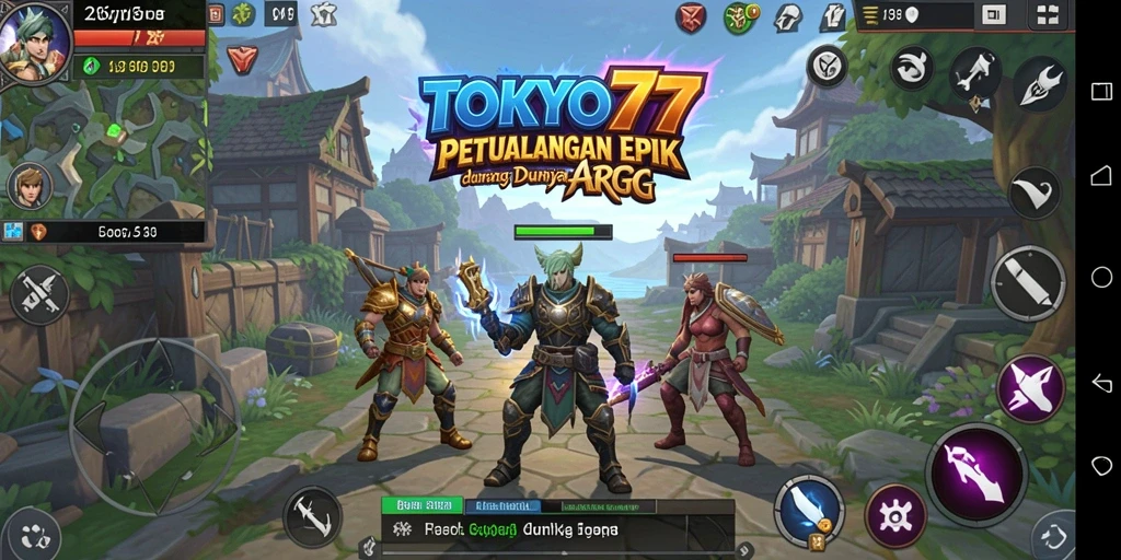 Screenshot utama TOKYO77 menampilkan aksi seru dalam gameplay ARPG.