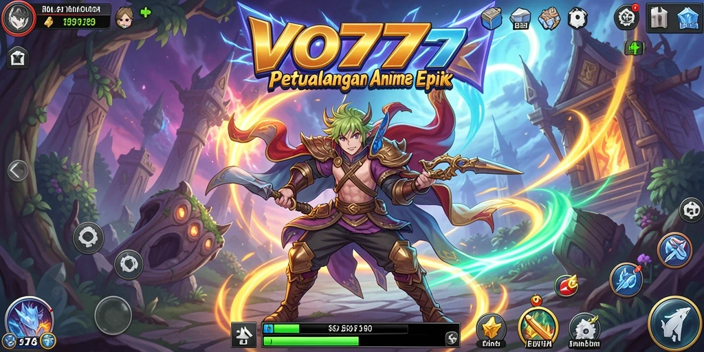 Screenshot VO777 menampilkan karakter Anime dalam pertarungan seru.